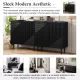 Mirod Modern Minimalist Side Cabinet with Adjustable Shelves ,Stylish Geometric Door Design,Ample Storage Space for Any Home Decor Mirod Modern Minimalist Side Cabinet with Adjustable Shelves ,Stylish Geometric Door Design,Ample Storage Space for Any Home Decor