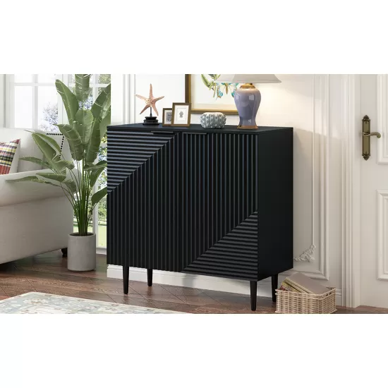 Mirod Modern Minimalist Side Cabinet with Adjustable Shelves ,Stylish Geometric Door Design,Ample Storage Space for Any Home Decor Mirod Modern Minimalist Side Cabinet with Adjustable Shelves ,Stylish Geometric Door Design,Ample Storage Space for Any Home Decor