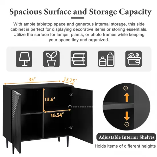Mirod Modern Minimalist Side Cabinet with Adjustable Shelves ,Stylish Geometric Door Design,Ample Storage Space for Any Home Decor Mirod Modern Minimalist Side Cabinet with Adjustable Shelves ,Stylish Geometric Door Design,Ample Storage Space for Any Home Decor