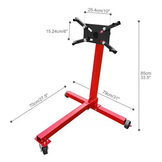 Engine Stand, 750 lbs (3/8 Ton) Rotating Engine Motor Stand with 360 Degree Adjustable Head, Cast Iron Motor Hoist Dolly, 3-Caster, 4 Adjustable Arms, for Vehicle Maintenance, Auto Repair Engine Stand, 750 lbs (3/8 Ton) Rotating Engine Motor Stand with 360 Degree Adjustable Head, Cast Iron Motor Hoist Dolly, 3-Caster, 4 Adjustable Arms, for Vehicle Maintenance, Auto Repair