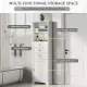 White Tall Storage Cabinet with 3 Drawers and Adjustable Shelves for Bathroom, Study, Office and Interior, MDF Board with Painted Finish (Old Sku:WF298151AAK)