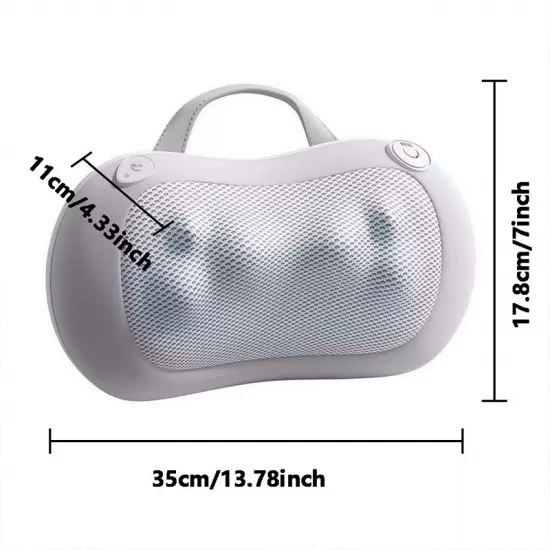 Massage the back and neck with heated, kneading deep tissue massage pillows Massage the back and neck with heated, kneading deep tissue massage pillows