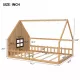 Full Size Wood House Bed with Window and Fence, Natural(Old SKU: WF304147AA) Full Size Wood House Bed with Window and Fence, Natural(Old SKU: WF304147AA)