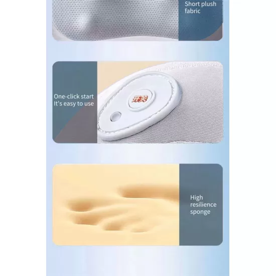 Massage the back and neck with heated, kneading deep tissue massage pillows Massage the back and neck with heated, kneading deep tissue massage pillows