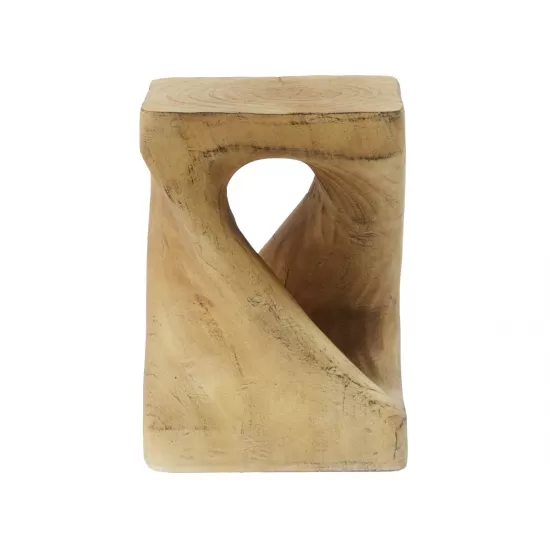 MGO Twist Shape Side Table, Wood-like texture, Natural Color MGO Twist Shape Side Table, Wood-like texture, Natural Color
