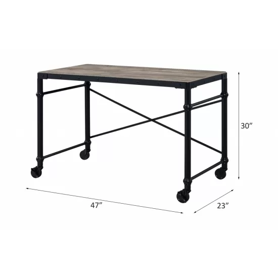 Oklarth Rustic Oak & Black Finish Writing Desk Oklarth Rustic Oak & Black Finish Writing Desk