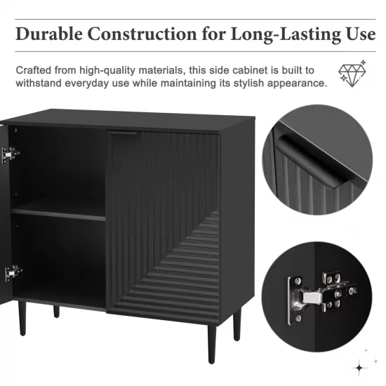 Mirod Modern Minimalist Side Cabinet with Adjustable Shelves ,Stylish Geometric Door Design,Ample Storage Space for Any Home Decor Mirod Modern Minimalist Side Cabinet with Adjustable Shelves ,Stylish Geometric Door Design,Ample Storage Space for Any Home Decor