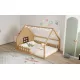 Full Size Wood House Bed with Window and Fence, Natural(Old SKU: WF304147AA) Full Size Wood House Bed with Window and Fence, Natural(Old SKU: WF304147AA)