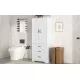 Tall Bathroom Storage Cabinet, Cabinet with Two Doors and Drawers, Adjustable Shelf, MDF Board, White Tall Bathroom Storage Cabinet, Cabinet with Two Doors and Drawers, Adjustable Shelf, MDF Board, White