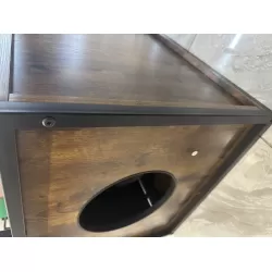 55 Inch Refined Litter Box Enclosure with Storage Shelves and 2 Hanging Clothes Rack, 4-in-1 Hidden Cat Litter Box Enclosure Furniture with Shelf, Reversible Entrance,Rustic Brown