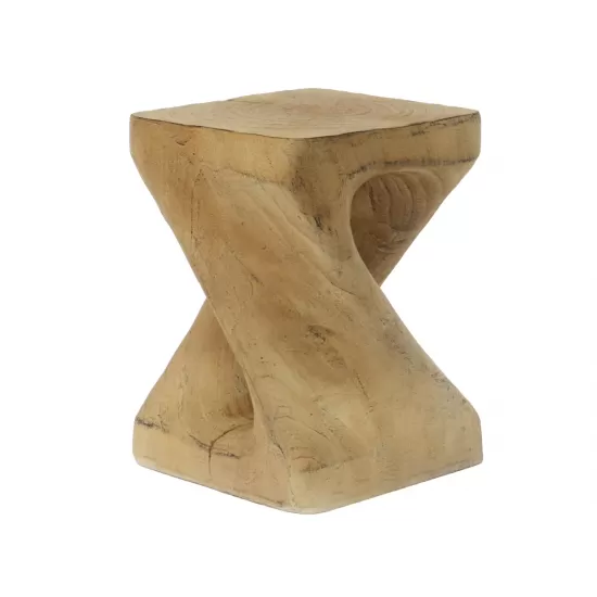 MGO Twist Shape Side Table, Wood-like texture, Natural Color MGO Twist Shape Side Table, Wood-like texture, Natural Color