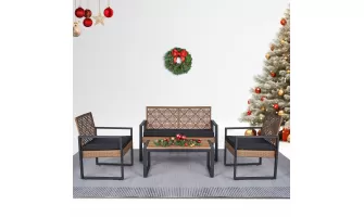   

Stylish and Affordable 4-Piece Acacia Wood Patio Furniture Set for Outdoor Living