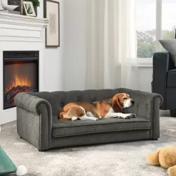 Elegant Rectangle Pet Bed for Medium and Large Dogs, Durable Elevated Dog Sofa Bed, Comfortable Dog Couch, Modern and Stylish Dog Sofa for Large Dogs,Dark grey Elegant Rectangle Pet Bed for Medium and Large Dogs, Durable Elevated Dog Sofa Bed, Comfortable Dog Couch, Modern and Stylish Dog Sofa for Large Dogs,Dark grey