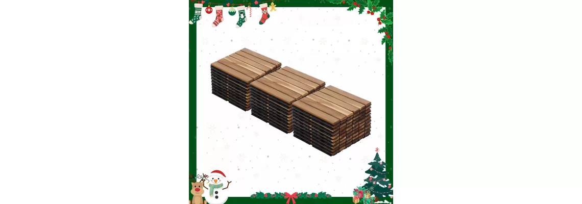 30 PCS Interlocking Deck Tiles: Stylish Yellow Acacia Hardwood Flooring for Outdoor Spaces
30 PCS Interlocking Deck Tiles: Stylish Yellow Acacia Hardwood Flooring for Outdoor Spaces