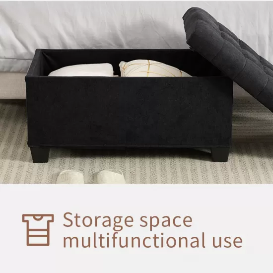 Storage Ottoman Bench, Foot Rest with Legs, 16 x 30 x 16.1 Inches, End of Bed Bench, Storage Chest, Load up to 660 lb, for Living Room, Bedroom, Entryway Storage Ottoman Bench, Foot Rest with Legs, 16 x 30 x 16.1 Inches, End of Bed Bench, Storage Chest, Load up to 660 lb, for Living Room, Bedroom, Entryway