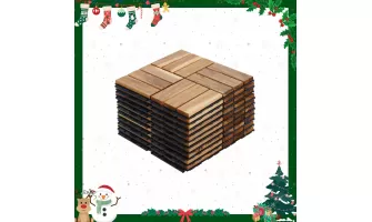   

Enhance Your Outdoor Space with 10 PCS Interlocking Deck Tiles in Yellow Acacia Hardwood
