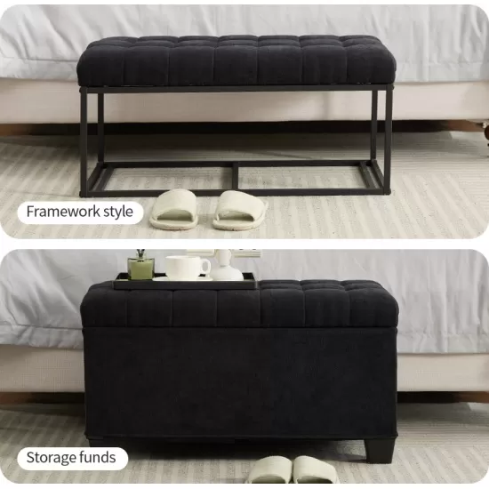 Storage Ottoman Bench, Foot Rest with Legs, 16 x 30 x 16.1 Inches, End of Bed Bench, Storage Chest, Load up to 660 lb, for Living Room, Bedroom, Entryway Storage Ottoman Bench, Foot Rest with Legs, 16 x 30 x 16.1 Inches, End of Bed Bench, Storage Chest, Load up to 660 lb, for Living Room, Bedroom, Entryway