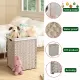 Laundry Hamper With Lid PE Rattan Powder Coating Frame Clothes Hampers with 01 Removable Bags, 100L, Gray Color Laundry Hamper With Lid PE Rattan Powder Coating Frame Clothes Hampers with 01 Removable Bags, 100L, Gray Color