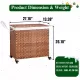 Laundry Hamper With Lid PE Rattan Powder Coating Frame Clothes Hampers with 02 Removable Bags, Wheels, 160L, Brown Color Laundry Hamper With Lid PE Rattan Powder Coating Frame Clothes Hampers with 02 Removable Bags, Wheels, 160L, Brown Color