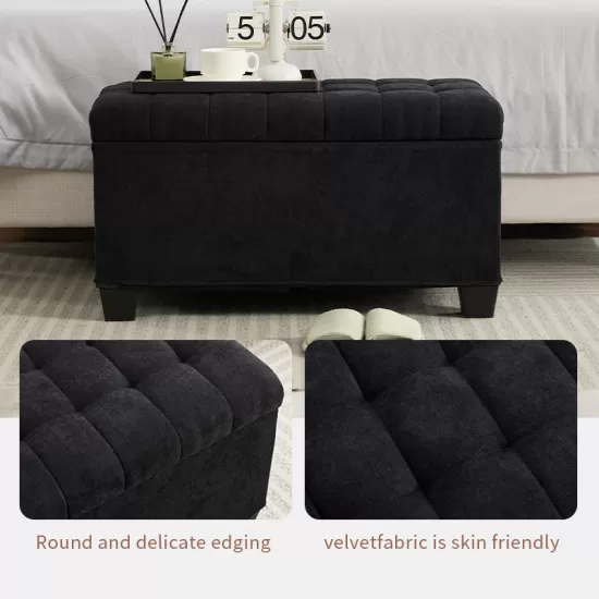 Storage Ottoman Bench, Foot Rest with Legs, 16 x 30 x 16.1 Inches, End of Bed Bench, Storage Chest, Load up to 660 lb, for Living Room, Bedroom, Entryway Storage Ottoman Bench, Foot Rest with Legs, 16 x 30 x 16.1 Inches, End of Bed Bench, Storage Chest, Load up to 660 lb, for Living Room, Bedroom, Entryway