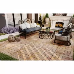 10 PCS Interlocking Deck Tiles Checker Pattern, 12 Inch  x 12 Inch  Square Yellow Acacia Hardwood Outdoor Flooring for Patio, Bancony, Pool Side,... 10 PCS Interlocking Deck Tiles Checker Pattern, 12 Inch  x 12 Inch  Square Yellow Acacia Hardwood Outdoor Flooring for Patio, Bancony, Pool Side,...