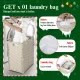 Laundry Hamper With Lid PE Rattan Powder Coating Frame Clothes Hampers with 01 Removable Bags, 100L, Gray Color Laundry Hamper With Lid PE Rattan Powder Coating Frame Clothes Hampers with 01 Removable Bags, 100L, Gray Color
