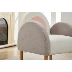 Accent Chair Sofa, Toddler Fabric with Solid Wooden Frame,Rainbow Design