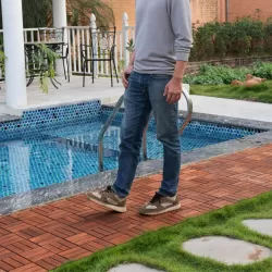 Acacia Wood Interlocking Deck Tiles Checker Pattern, 30 PCS  12 Inch  x 12 Inch  Square Acacia Hardwood Outdoor Flooring for Patio, Bancony, Pool Side,...