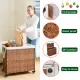 Laundry Hamper With Lid PE Rattan Powder Coating Frame Clothes Hampers with 02 Removable Bags, Wheels, 160L, Brown Color Laundry Hamper With Lid PE Rattan Powder Coating Frame Clothes Hampers with 02 Removable Bags, Wheels, 160L, Brown Color
