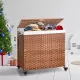 Laundry Hamper With Lid PE Rattan Powder Coating Frame Clothes Hampers with 02 Removable Bags, Wheels, 160L, Brown Color Laundry Hamper With Lid PE Rattan Powder Coating Frame Clothes Hampers with 02 Removable Bags, Wheels, 160L, Brown Color