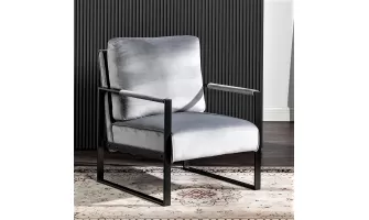   

Elevate Your Space with a Classic Mid Century Modern Accent Chair in Plush Grey Velvet