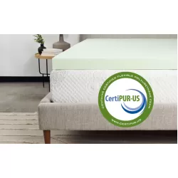 Bridgevine Home 3 inch Short Queen Size Cool Gel Memory Foam Mattress Topper
