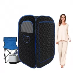 Portable Steam Sauna, Portable Sauna for Home, Sauna Tent Sauna Box with 3L Steamer with Remote Control and Folding Chair, Black,Christmas Selections