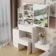 29.2 Inch Small Space Left Bedside Cabinet Vanity Table + Cushioned Stool, Extra Large Right sliding mirror, Multi Layer High Capacity Storage, Practical Fashionable Dresser, Suitable For Small Space 29.2 Inch Small Space Left Bedside Cabinet Vanity Table + Cushioned Stool, Extra Large Right sliding mirror, Multi Layer High Capacity Storage, Practical Fashionable Dresser, Suitable For Small Space