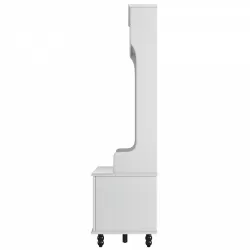 U-Can Hall Tree with 4 Hooks , Coat Hanger, Entryway Bench, Storage Bench, 3-in-1 Design, 40INCH, for Entrance, Hallway (White)