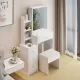 29.2 Inch Small Space Left Bedside Cabinet Vanity Table + Cushioned Stool, Extra Large Right sliding mirror, Multi Layer High Capacity Storage, Practical Fashionable Dresser, Suitable For Small Space 29.2 Inch Small Space Left Bedside Cabinet Vanity Table + Cushioned Stool, Extra Large Right sliding mirror, Multi Layer High Capacity Storage, Practical Fashionable Dresser, Suitable For Small Space