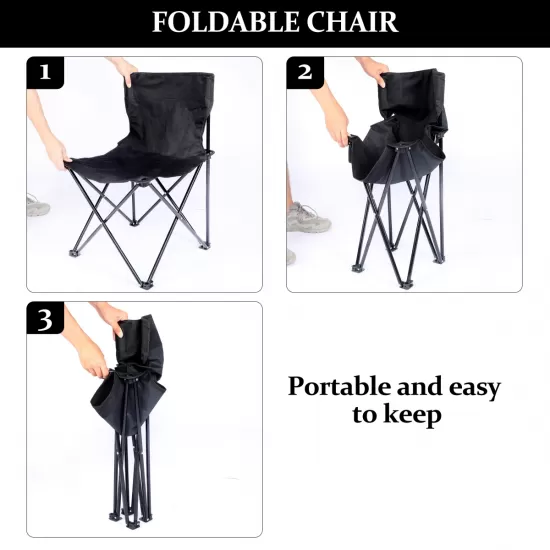 YSSOA Portable Folding Camping Chair with Carry Bag for Adults, Collapsible Anti-Slip Padded Oxford Cloth Stool for Beach, Hiking, Fishing, Gardening, Picnic Color: Black, Size: Large YSSOA Portable Folding Camping Chair with Carry Bag for Adults, Collapsible Anti-Slip Padded Oxford Cloth Stool for Beach, Hiking, Fishing, Gardening, Picnic Color: Black, Size: Large