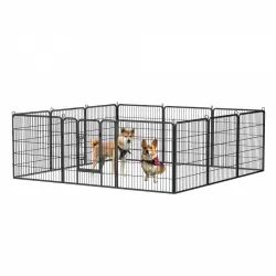 Dog Pens Outdoor 32 Inch  Height Foldable 12 Panels Heavy Duty Metal Portable Dog Playpen Indoor Anti-Rust Exercise Dog Fence with Doors for Large/Medium/Small Pets Play Pen for RV Camping Yard