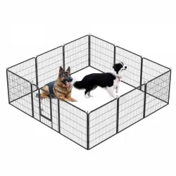 Dog Pens Outdoor 32 Inch  Height Foldable 12 Panels Heavy Duty Metal Portable Dog Playpen Indoor Anti-Rust Exercise Dog Fence with Doors for Large/Medium/Small Pets Play Pen for RV Camping Yard