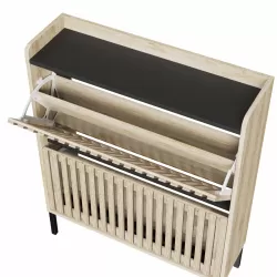 Fluted,2 Flip Shoe Cabinet,Multi-layer shoe rack,Modern Minimalist,storage cabinet, for entryway